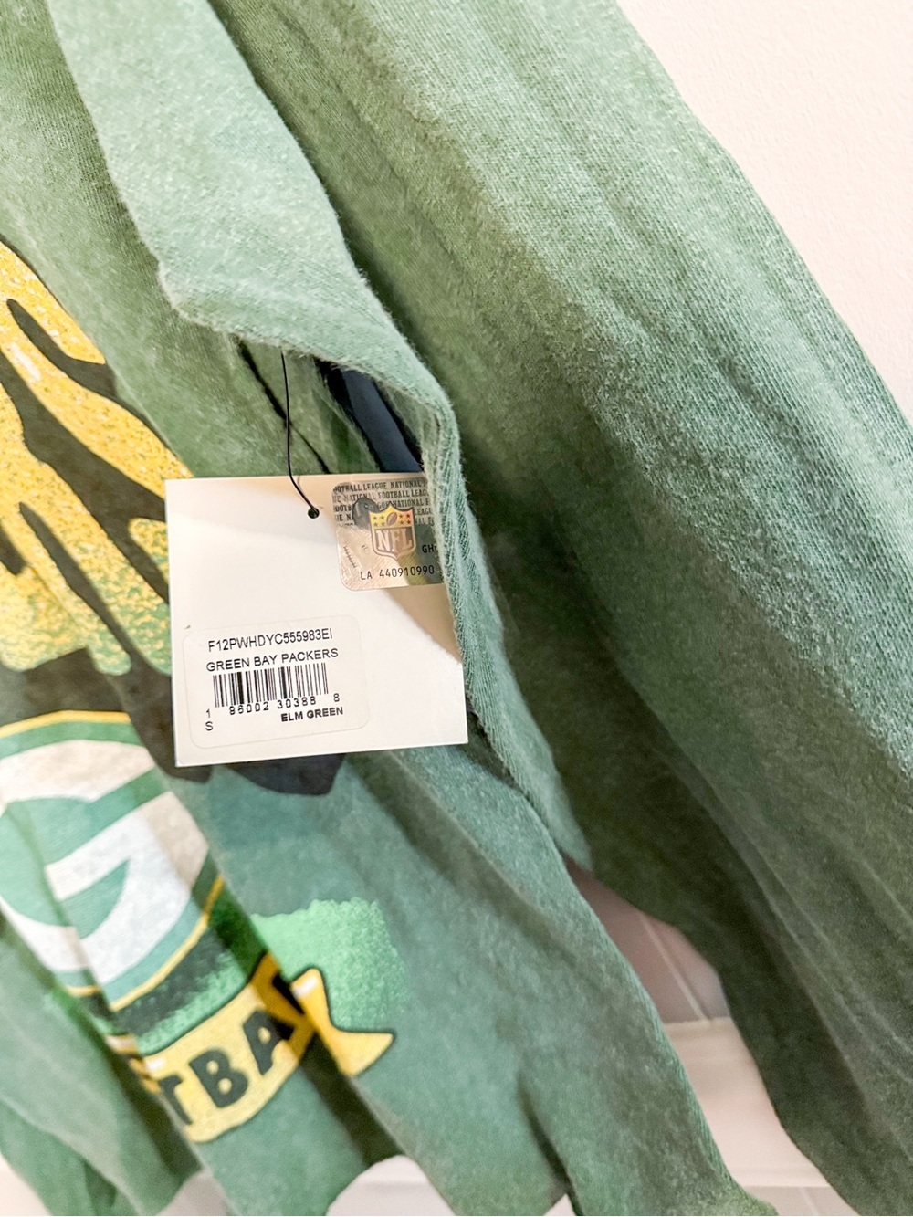 NWT 47 Brand Green Bay Packers Vintage Long Sleeve T-shirt - Picture 5 of 9